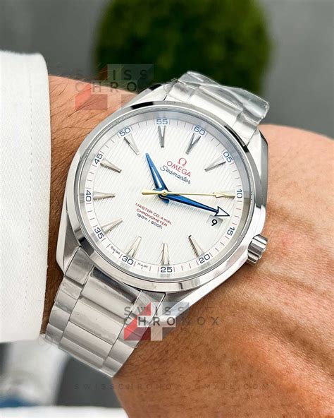 omega seamaster aqua terra white face|omega seamaster 300m white face.